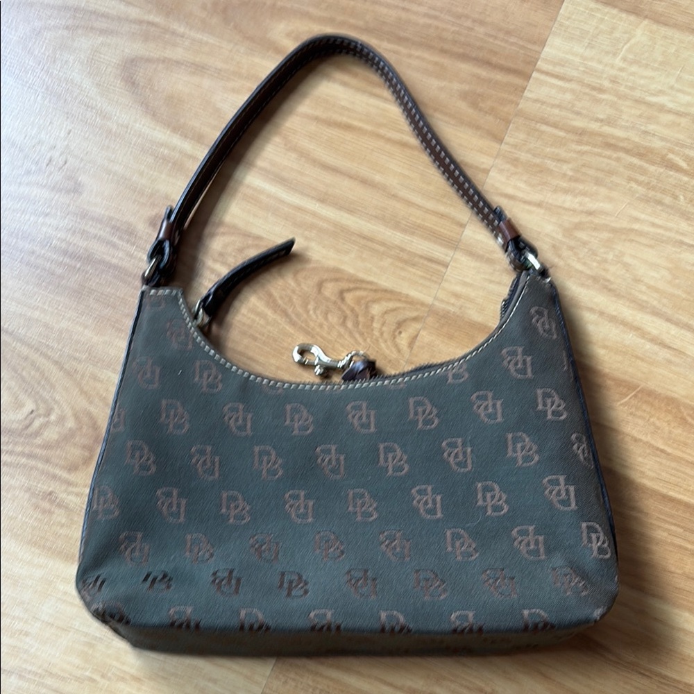Dooney & Bourke Brown Shoulder Bag with Monogram Design